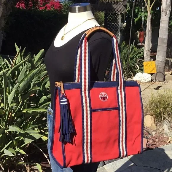 TORY BURCH CANVAS TOTE BAG - Picture 5 of 13